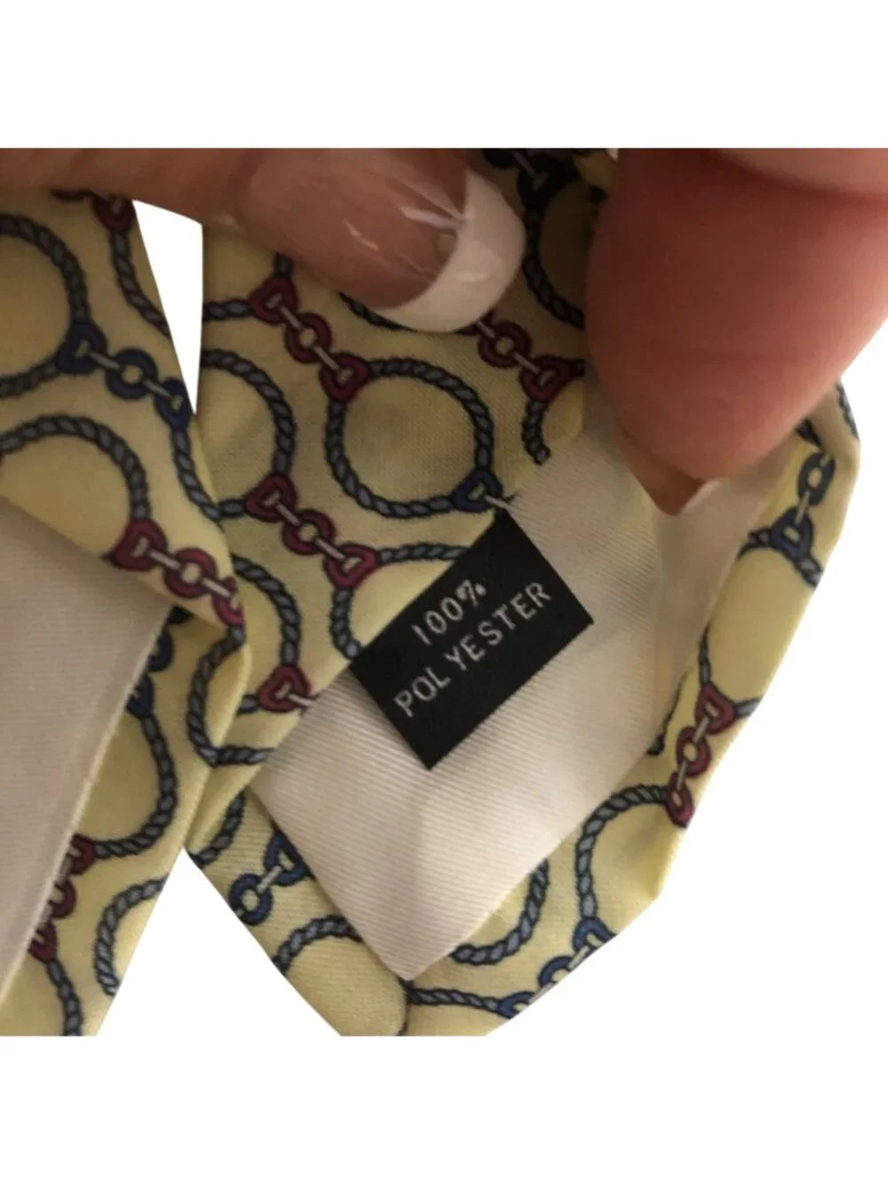 Vintage Yellow Blue Geometric Pattern Necktie Mens Tie Office Dad Gift Church